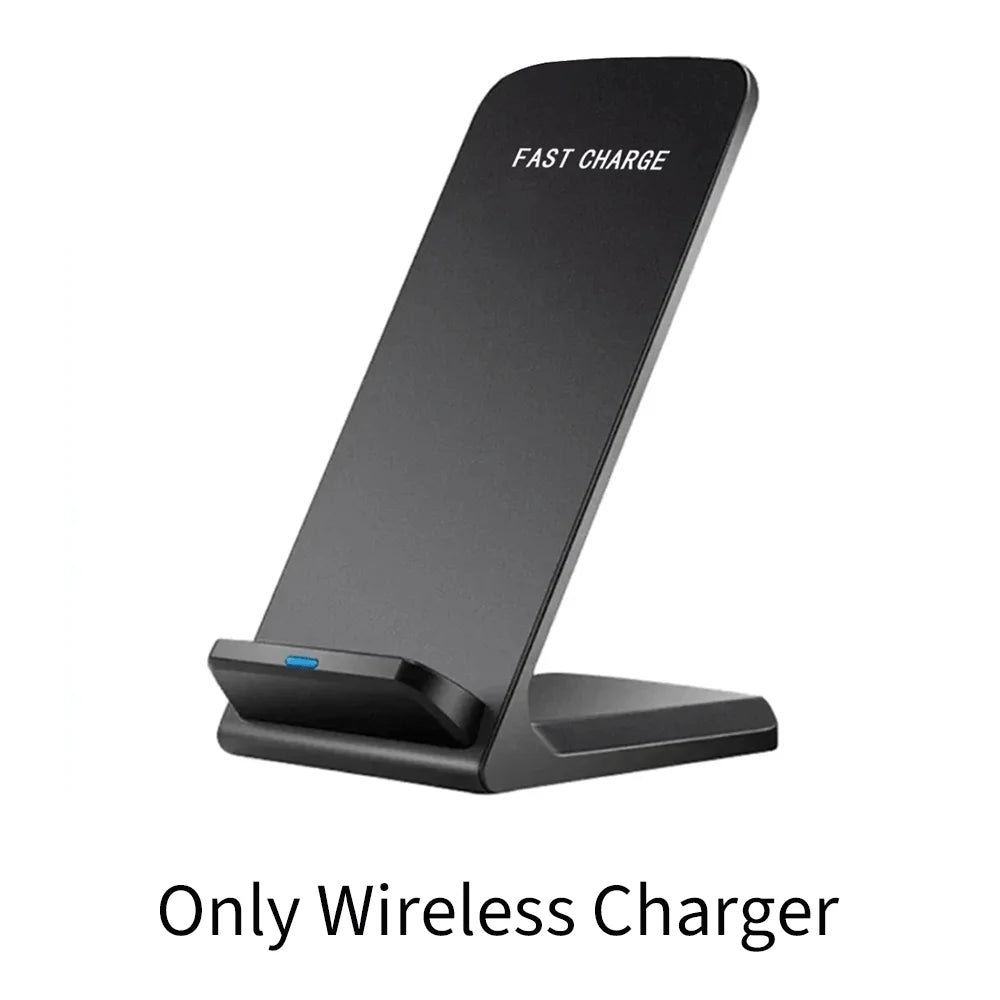Fast Wireless Charging Stand Compatible with Samsung S24/S23/S22/S21 Ultra, iPhone 17‑12 Pro Max & Xiaomi Smartphones