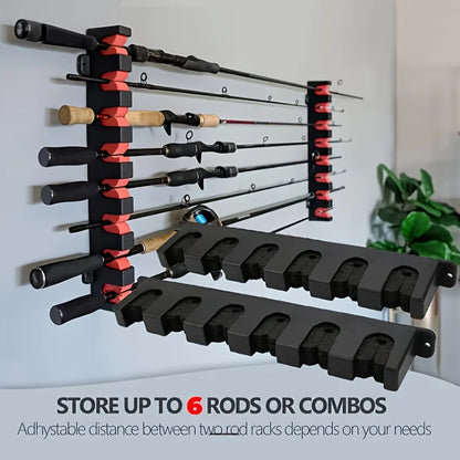 2pcs/set Fishing Rod Storage Display Racks Horizontal Wall Mounted Fishing Pole Holders Fishing Tools Rod Holder