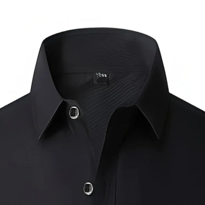 Men Slim Fit Wrinkle Resistant Long Sleeve Shirts Premium Horse Logo Print Business Casual Dress Shirt 5 Colors