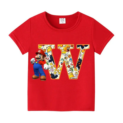 Barn T-shirt 100% Bomull – Tecknat Tryck Kortärm Unisex Casual Storlek 100–160cm