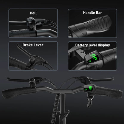 iScooter F2 hopfällbar elscooter med sits, korg och 10-tumsdäck