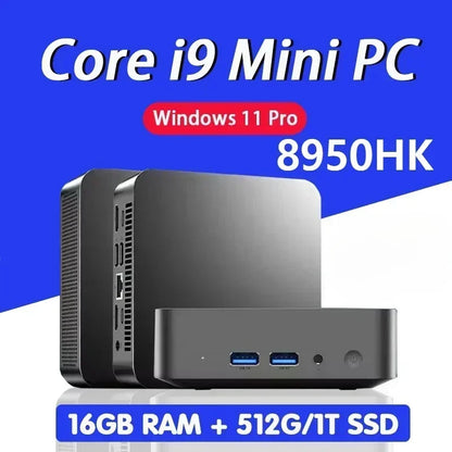 Intel Core i9 8950HK  Mini PC Windows 11 Pro 16GB RAM 1TB SSD PC Gamer Computer Dual WIFI 6 BT5.2 4K HD Mini Gaming Pc Desktop