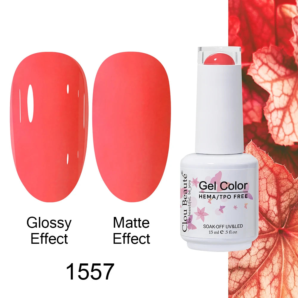 Clou Beaute Gel Nail Polish Neon Brown Royal Blue Red Green Pastal Nude Nail Art Varnishes Gel Lacquer Top Coat UV Gel Nail