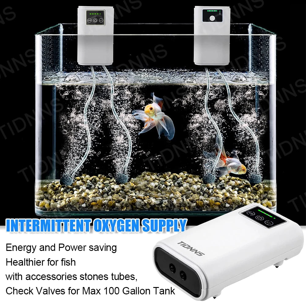 Fish Tank Oxygen Pump Charging Dual-Purpose Air Pump Usb Lithium Battery Household Portable Silent Fishing Tool Outdoor