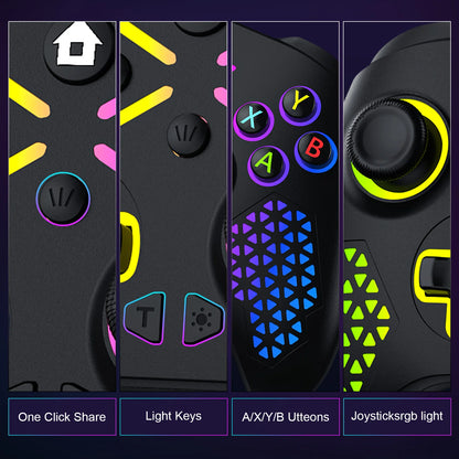 RGB Trådlös Xbox Handkontroll – Hall Effect 6-axlig Gyro Dubbel Vibration TURBO 3,5mm Xbox One/Series X|S/PC/Android
