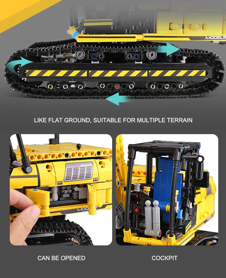 Mould King 13112 Technical Car Toys The MOC-2513 APP&RC Motorized Excavator Model Building Blocks Bricks Kids Christmas Gift