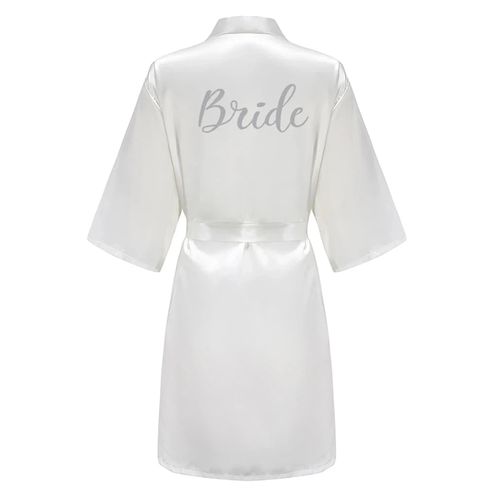 Satin Silk Robes Plus Size Wedding Bathrobe Bride Bridesmaid Mother Maid of Honor Gown Women Clothing Sleepwear Navy Blue