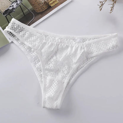 TERMEZY Women Sexy Lace Panties Low Waist Transparent Underwear Female G-String Solid Color Thong Soft Temptation Lingerie