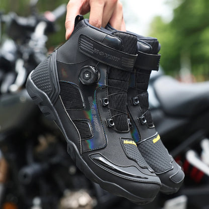 Motorcykelkängor i läder för män