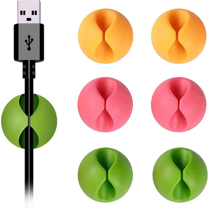 10-pack kabelhållare i silikon – flexibel kabelorganisering