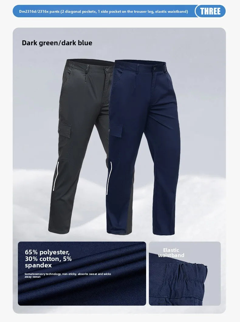 Men's Work Pants for Electricians, Auto Repair, Reflective Strips, Construction Site Trousers, Loose Labor Protection Pants Over