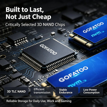 GOFATOO M.2 2280 NGFF SATA III SSD 560MB/s Internal Storage Drive 128GB-2TB Laptop Desktop Game Console PC Components