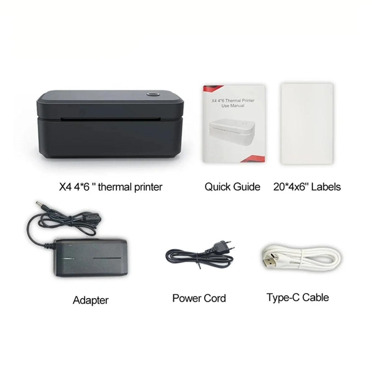 Marklife X4 Termisk Etikettskrivare – 4x6" Fraktetiketter Bluetooth Automatisk Igenkänning 110mm Vit Svart EU US UK 2026