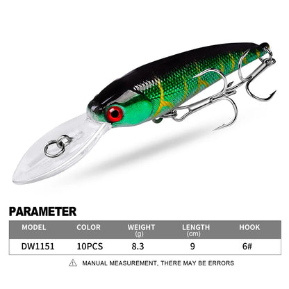 20PCS Suspending Jerkbait Minnow Lures – Slow Sinking Hard Bait with Treble Hooks for Bass Musky Zander Freshwater Saltwater