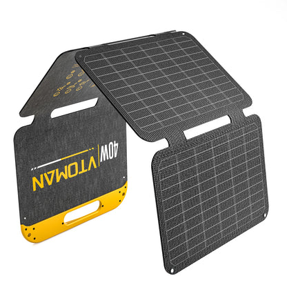 VTOMAN VS40 Hopfällbar Solpanel 40W – IP67, USB-C PD30W & USB-A, 25% Verkningsgrad, Camping