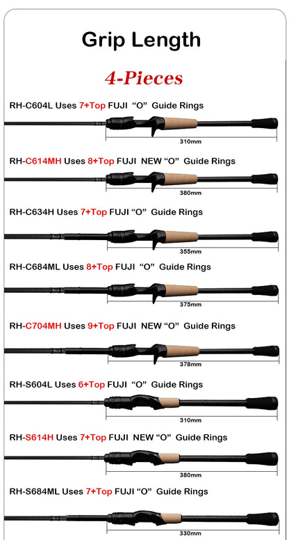 PURELURE SHARPEN Travel Soft Lure Long Spinning and Casting XF/MF Action Rods FUJI Components Bass Pike Rod Fishing Rod Reel