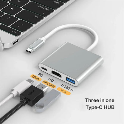 USB-C 3-i-1-hubb med HDMI, USB 3.0 och PD