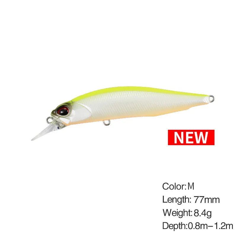 Minnow Fishing Lure Wobbler Rozante 77SP Long Cast Hover Swaying Lure Jerkbait Artificial Bait Culter 77mm/63mm Alburnus Bait
