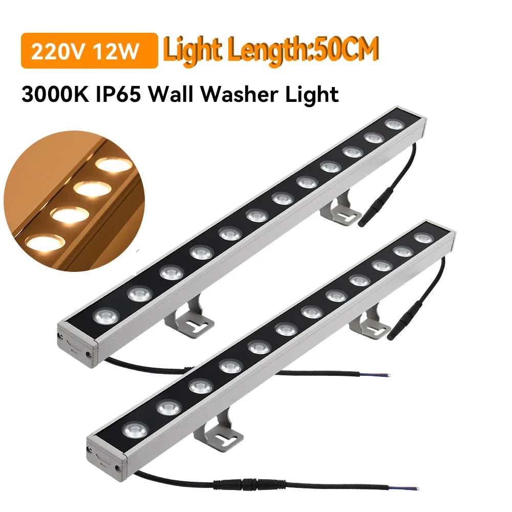 Outdoor Waterproof Wall Lamp Modern Wall Washer LED Lamp Warm White Aluminum IP65 220V Hotel Canteen Balcony Exhibition Light