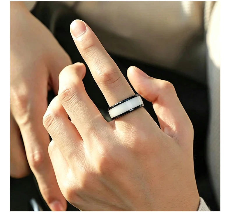 T5577 Chip RFID Black or White Ceramics Smart Finger Rewrite Ring 125KHZ Wear for Men or Women