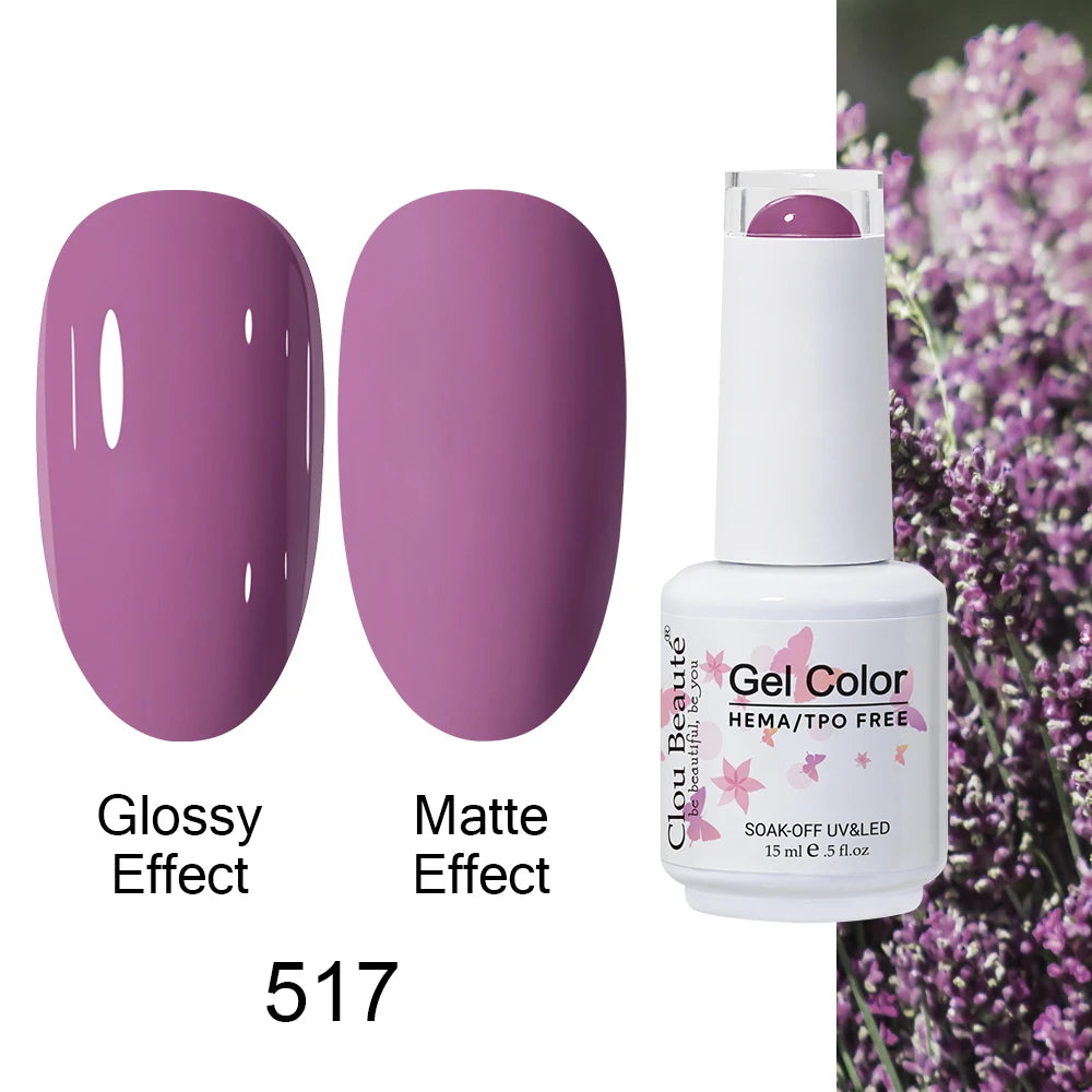 Clou Beaute Gel Nail Polish Neon Brown Royal Blue Red Green Pastal Nude Nail Art Varnishes Gel Lacquer Top Coat UV Gel Nail