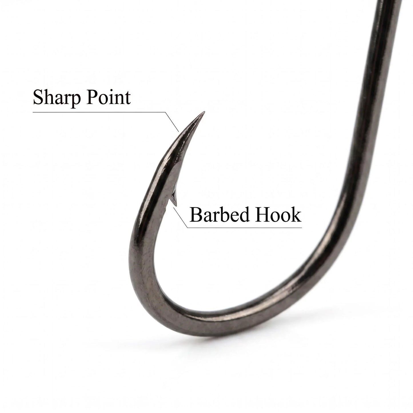 50PCS Single Circle Offset Fishing Hooks – High Carbon Steel Barbed for Carp Fly Fishing & Sea Tackle