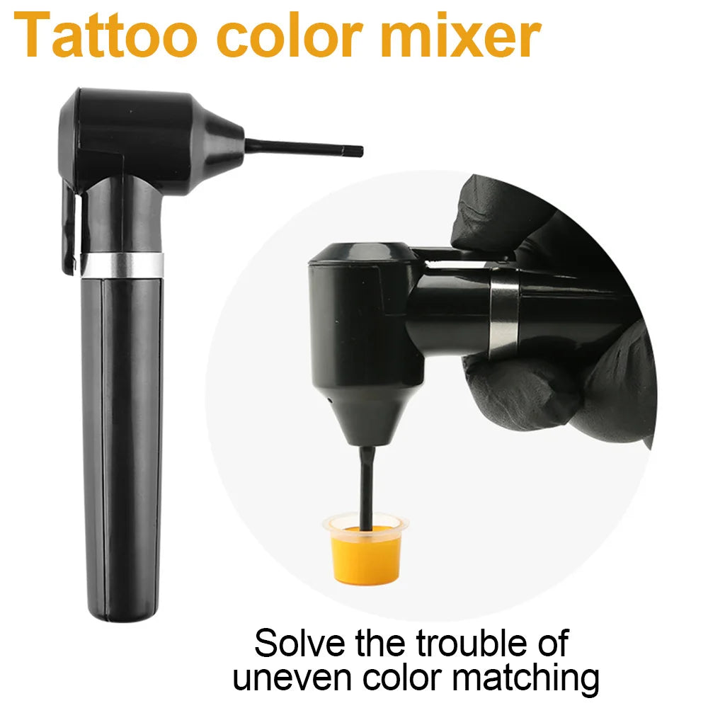 Tattoo Pigment Mixer Machine Tattoo Ink Mixer Kit with 100Pcs Mixing Sticks and 100pcs tattoo ink cups （S /M /L )Tattoo supplies