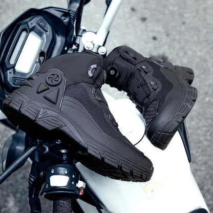Motorcykelskor i stor storlek för herrar, skyddande ridstövlar