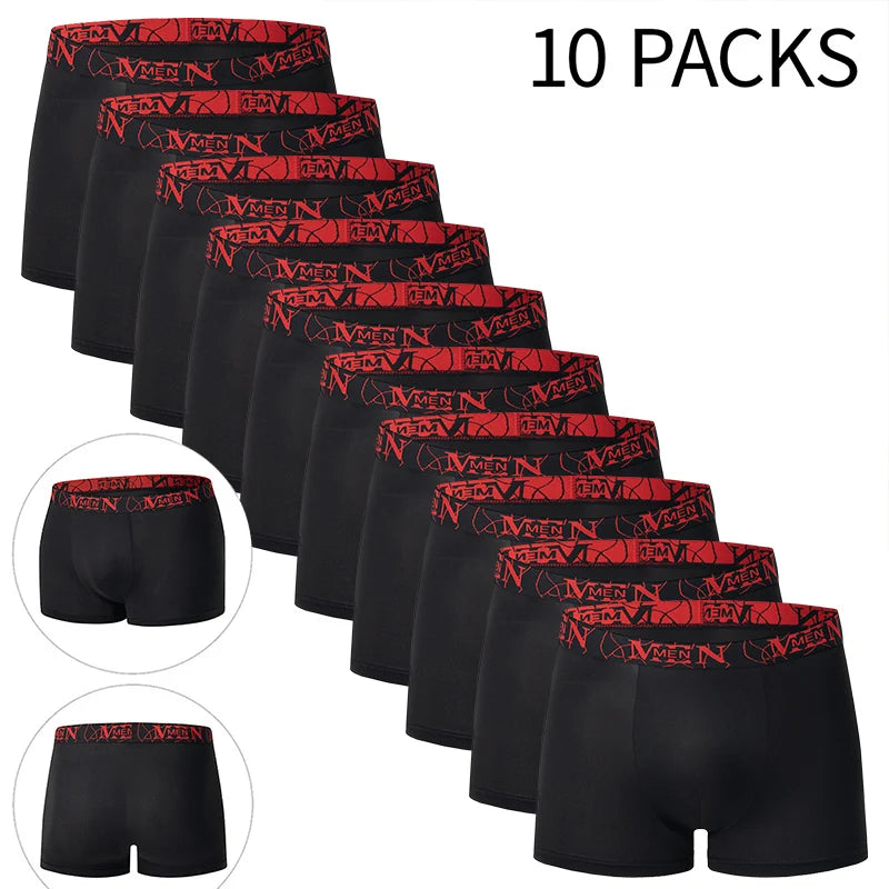 Herr Boxershorts 5/10-pack Svart Guldtryck – Bekäma Plus Size Sport & Strand, S–XXXL