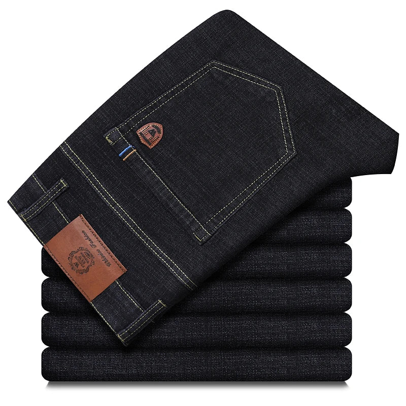 Business-jeans för herr – rak passform, stretch-denim, casual och kontor