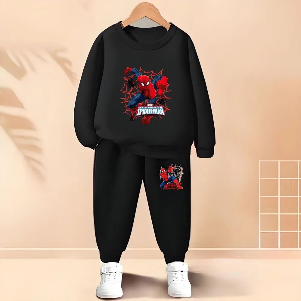 2026 Spring Autumn Children's Hoodies Sets Boys Cartoon print Pullover and Long Pants Two Piece Set Kids Casual Thin Tracksuit