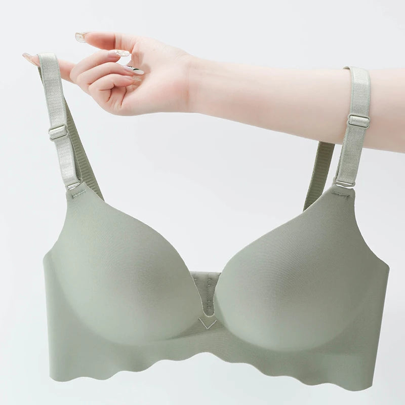 Women Seamless Push Up Bras Solid Wire Free Lingerie Not Empty Cup Bralette Female Intimate Comfort Bra French Fashion Underwear