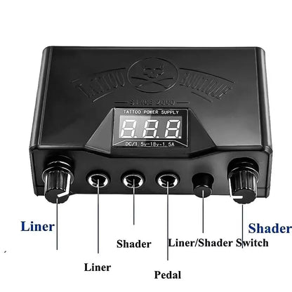 Complete Tattoo Machine Kit Power Supply with Tattoo Needles Ink Accessories Set for Tattoo Body Art Tool Permanent Makeup Kit