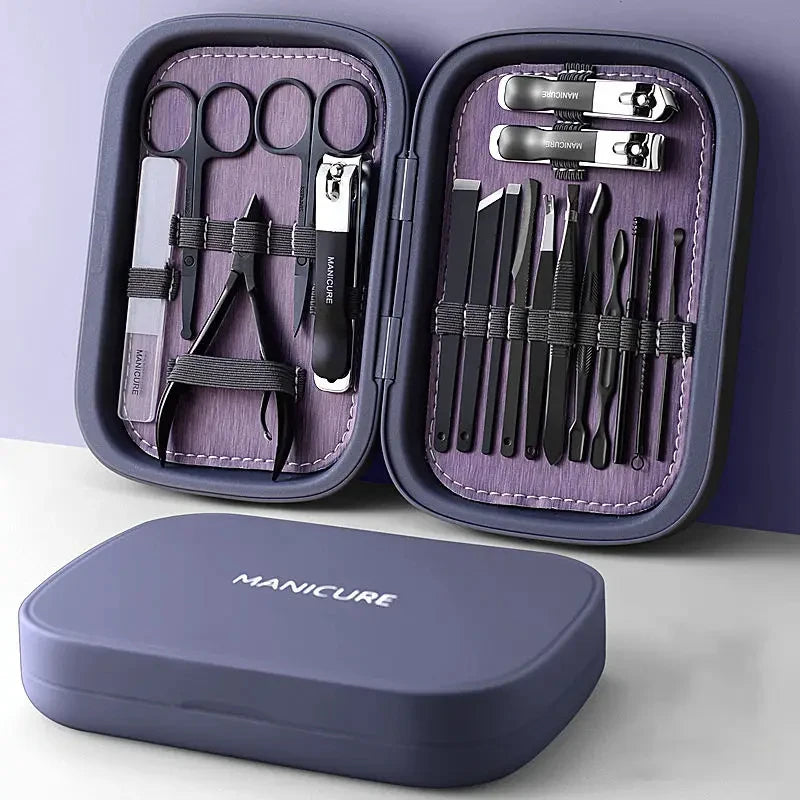 Professional Nail Kit 18 In 1 Manicure Set Nail Clipper Scissors Quality Stainless Steel Personal Care Manicure Complete Kit