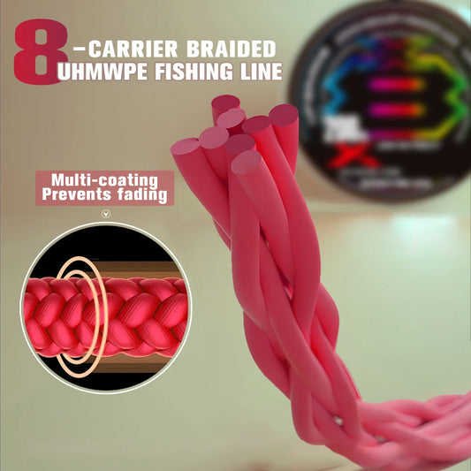 ZUKIBO Xbraid Upgrade X8 Flerfärgad Multifilament Fiskelina 1000m