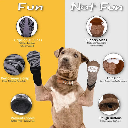 Premium Non-Slip Dog Socks Extra-Thick Grip for Prevents Slipping Licking Protects Dog Paws Ideal for Small Medium Large Dogs