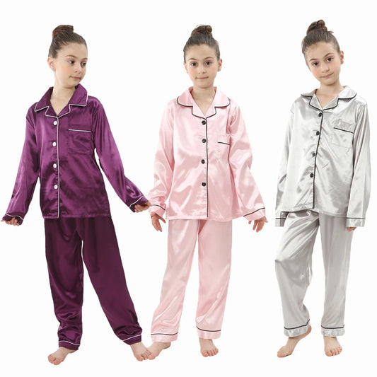 Pyjamasset i satin för flickor