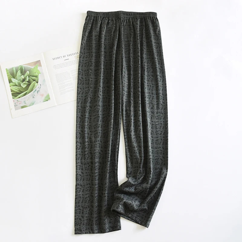 Herr Pyjamasbyxor Långa – Tunna Andningsbara Casual Hemmabyxor, 12 Färger M–6XL