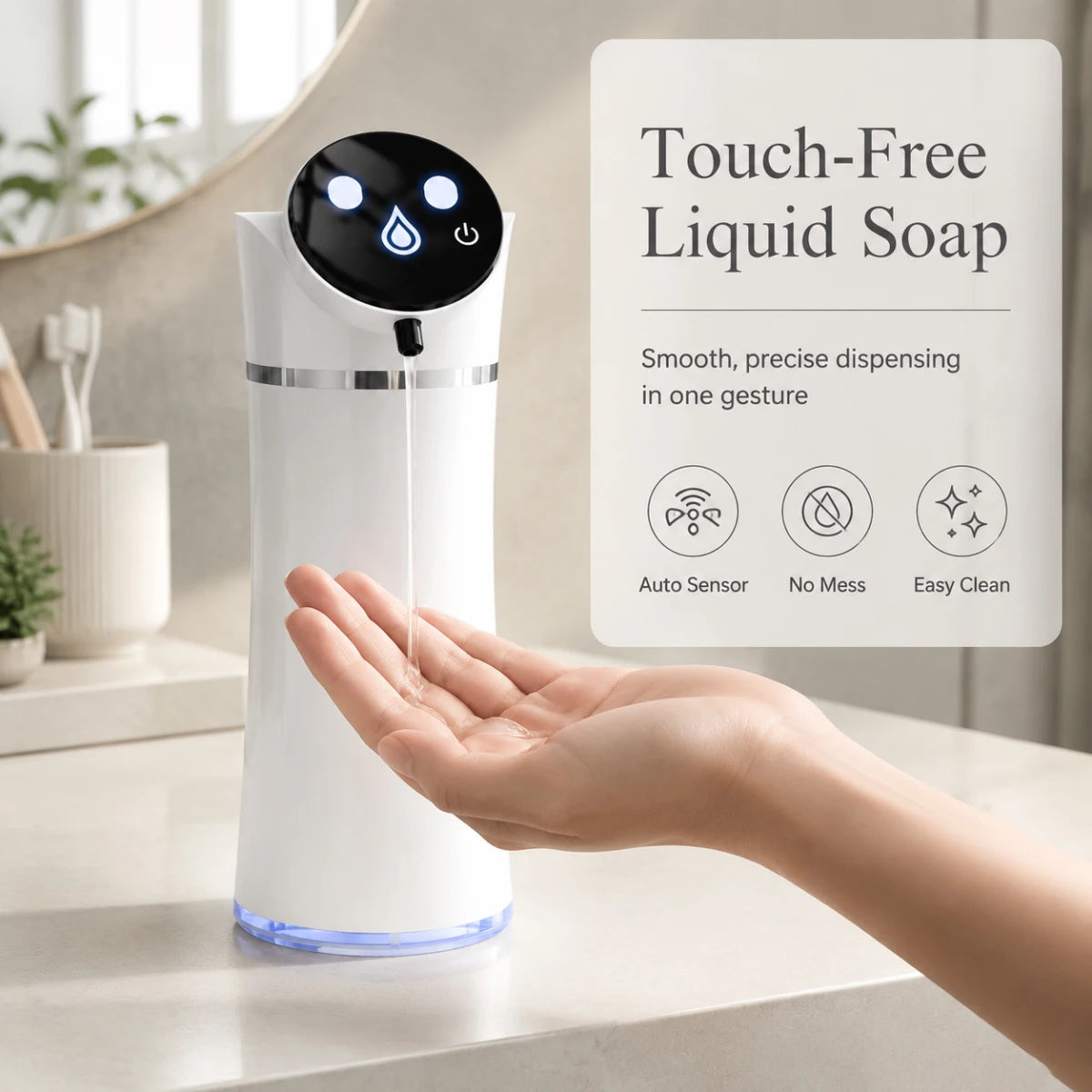 USB Rechargeable Automatic Foam Soap Dispenser Infrared Sensor 3 Speed Adjustable Touchless Hand Wash Pump for Bathroom Kitchen