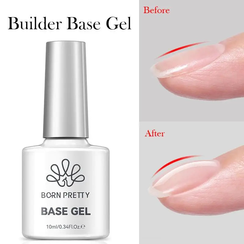 BORN PRETTY 10ml Base Gel Top Coat Rubber Gel Reinforcement Gel for Nails Tools Soak Off UV LED Nail Varnish Function Gel