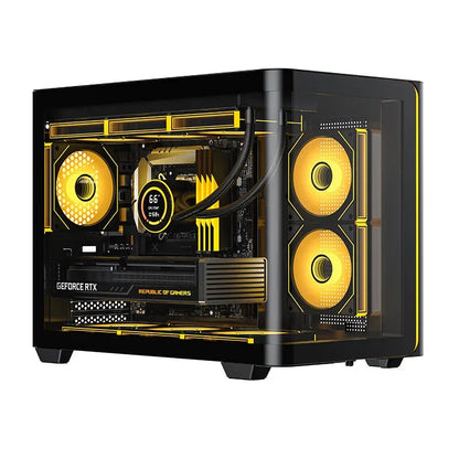 Yeah magic BIFROST PC Case argb*3 M-ATX ITX Sea View Room Side Transparent Desktop Chassis Diy pc game DIY pc case