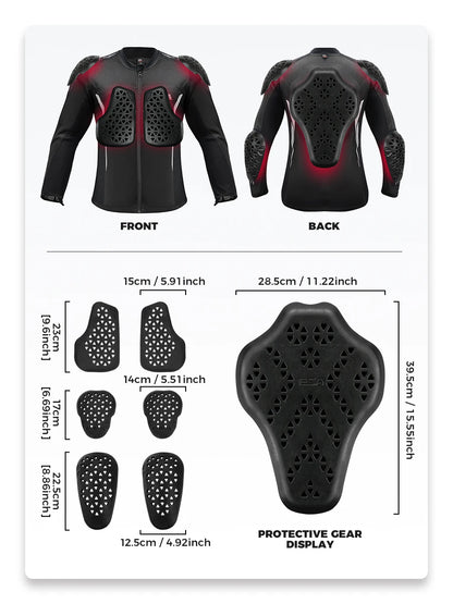 Motorcycle Riding Jacket Summer Breathable Men Women with 7Pcs Set CE Protective Gear Soft Mesh Body Protector Moto  Equipment