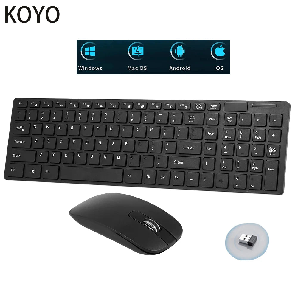 Spanish/Hebrew/Russian/Korean New 2.4G Wireless Keyboard and Mouse set For Laptop iPad PC Desktop For Android IOS Windows