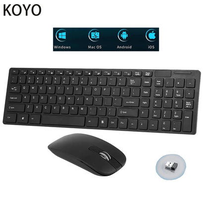 Spanish/Hebrew/Russian/Korean New 2.4G Wireless Keyboard and Mouse set For Laptop iPad PC Desktop For Android IOS Windows