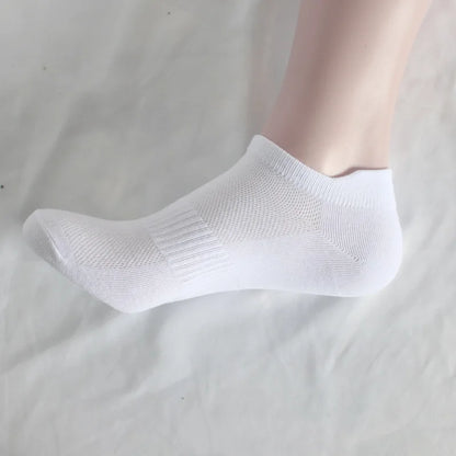 10 Pairs 100% Cotton Men Socks Summer Thin Breathable Socks High Quality No Show Boat Socks Black White Gray Short For Students