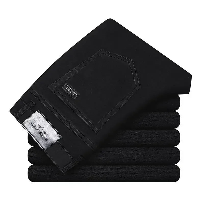 Tunna stretchiga denimjeans för män