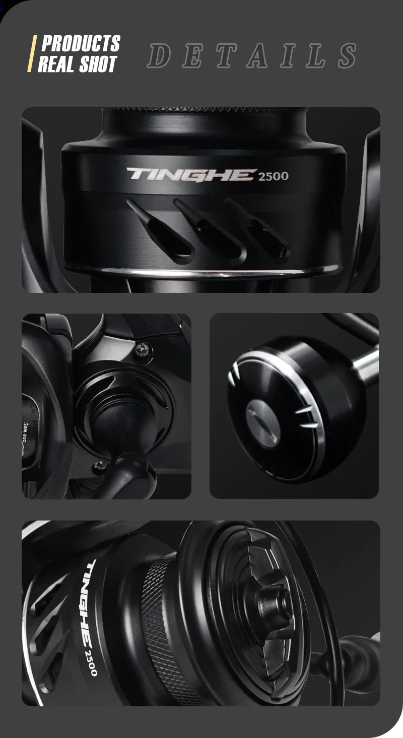SEASIR TINGHE Spinning Fiskerulle – Max 20kg Drag, 5.2:1, Saltvattensskyddad, Aluminiumhandtag, 2500–6000