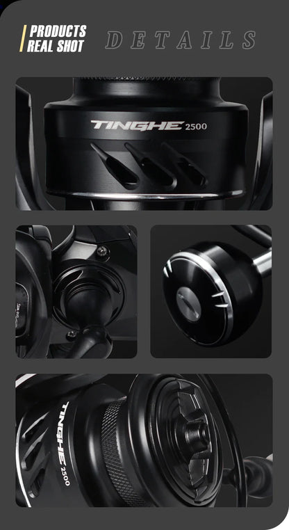 SEASIR TINGHE Spinning Fiskerulle – Max 20kg Drag, 5.2:1, Saltvattensskyddad, Aluminiumhandtag, 2500–6000