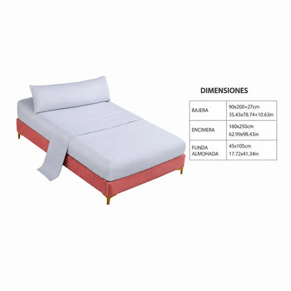 Lakanset 90 × 200 cm i polyester – resårlakan, överlakan och örngott