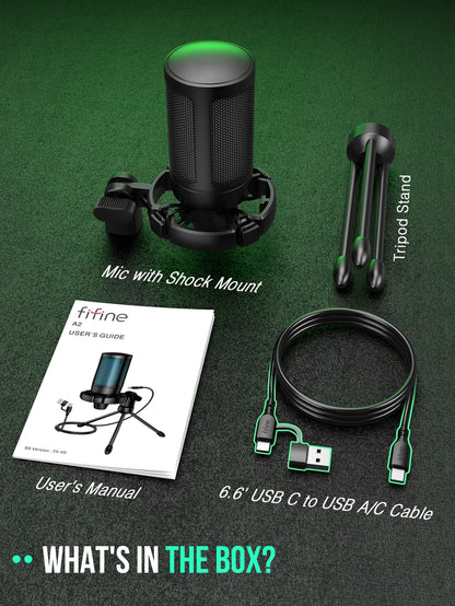FIFINE AmpliGame A2 RGB USB-mikrofon med touch-mute